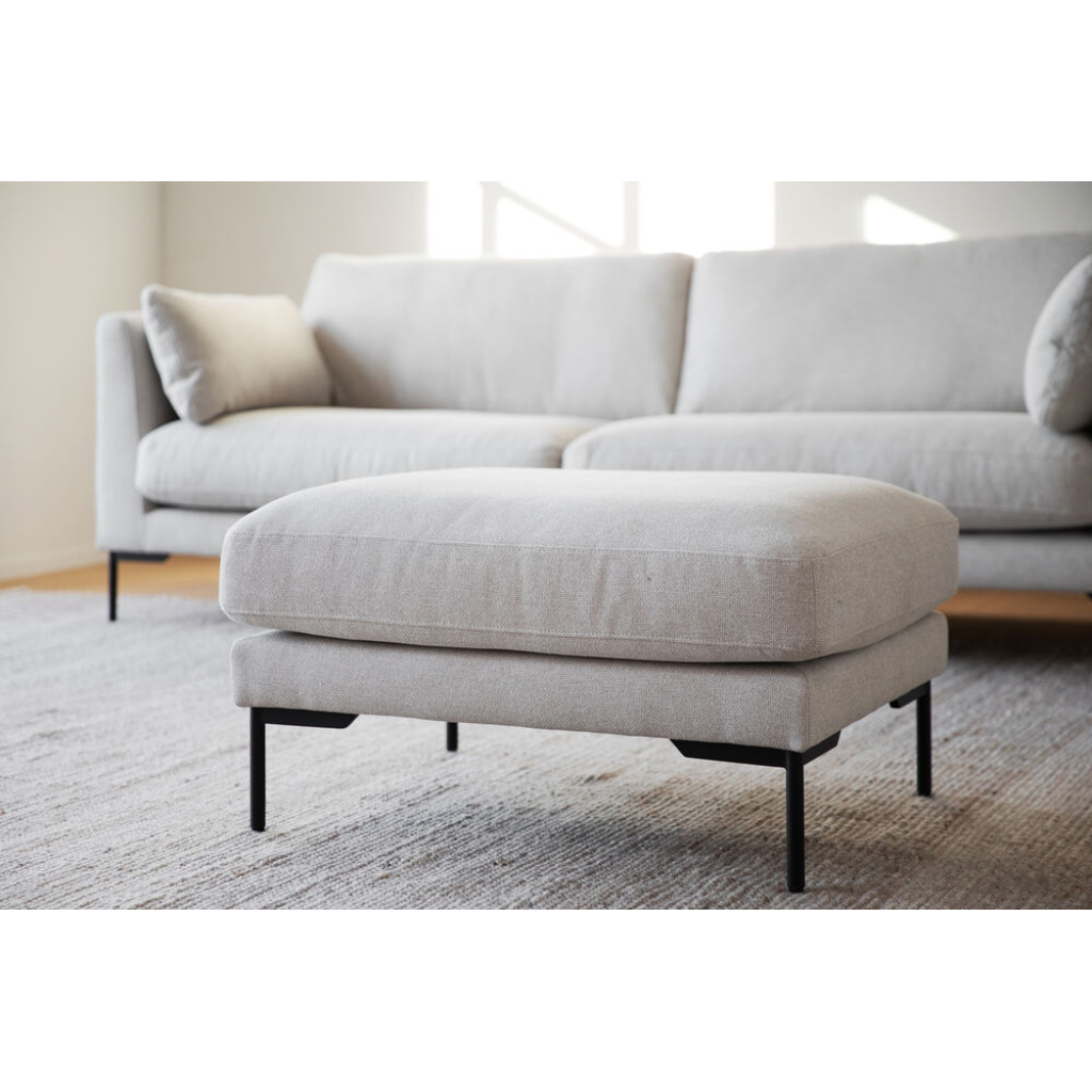 Corwin fotpall ljusbeige tyg Rita