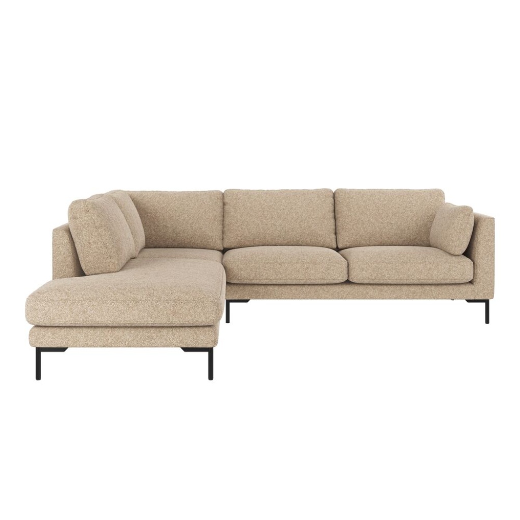 Corwin hörnsoffa 2,5+2,5-sits öppet avslut Vä beige tyg Bobby #2 (k2)