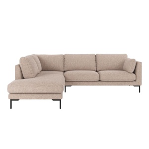 Corwin hörnsoffa 2,5+2,5-sits öppet avslut Vä ljusbeige tyg Alice #01 (k4)