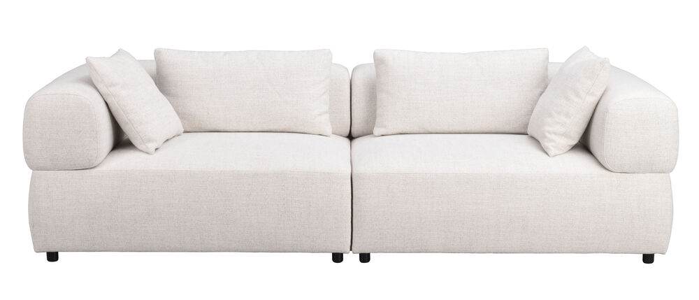Falkner soffa 3-sits ljusbeige tyg Oscar