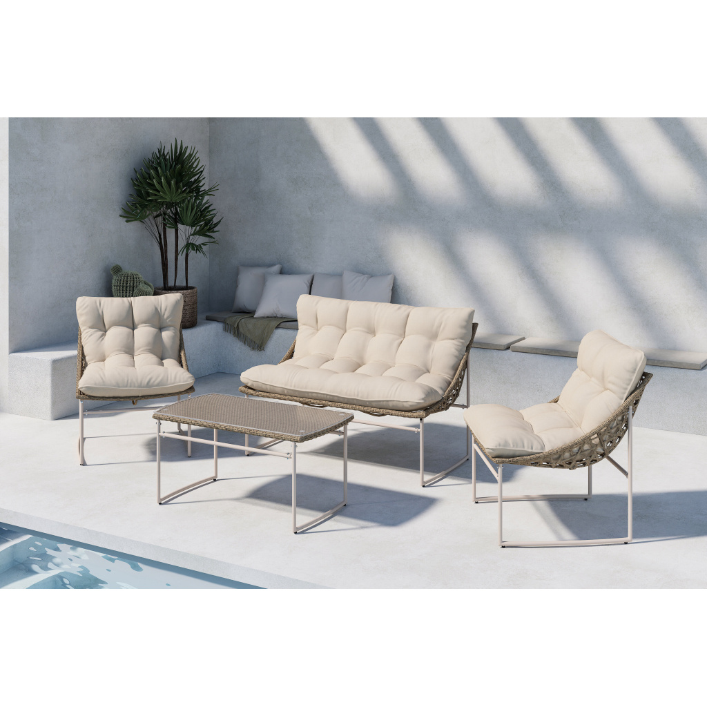 Tina Sofa Set - Beige / Beige