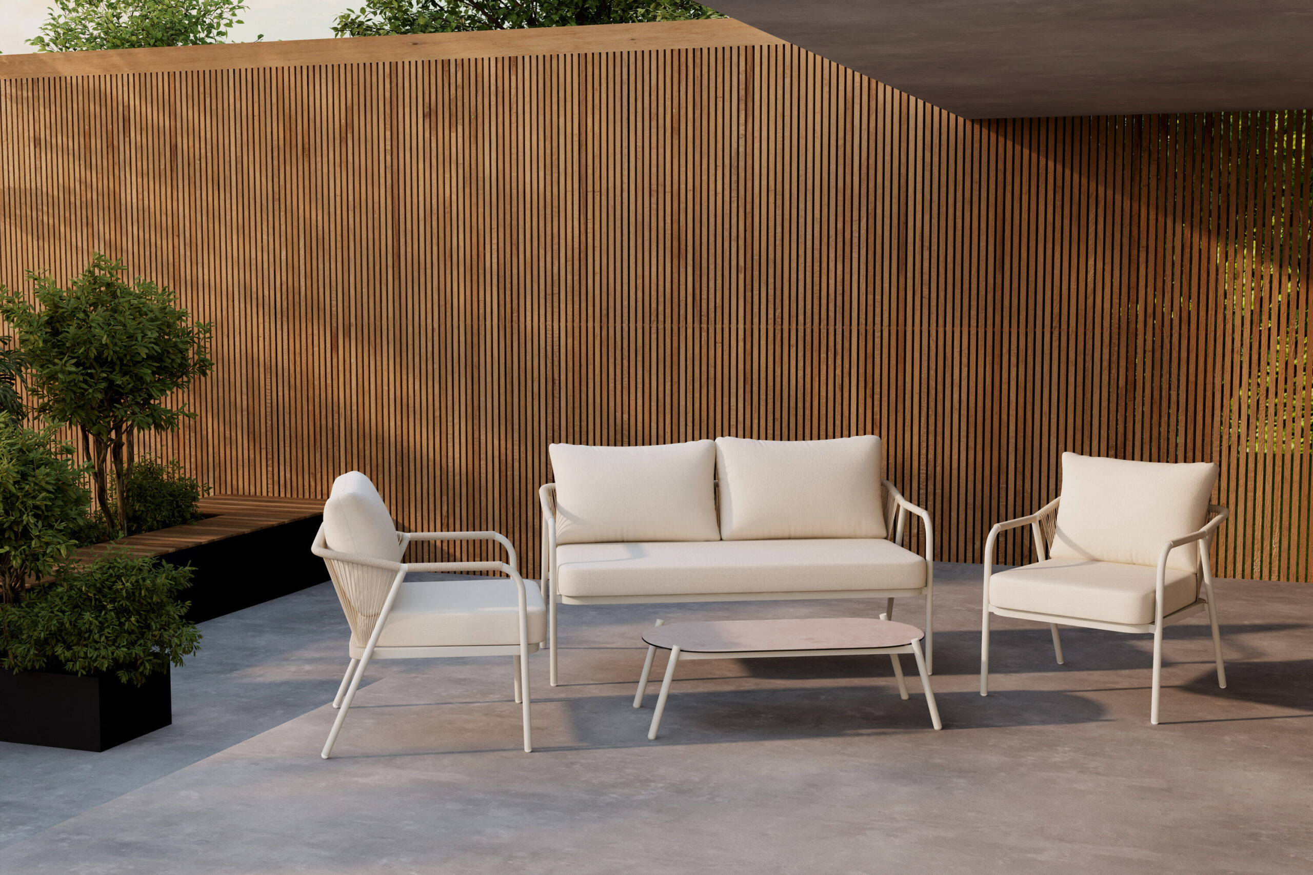 Sicily Lounge Set - Beige / Beige