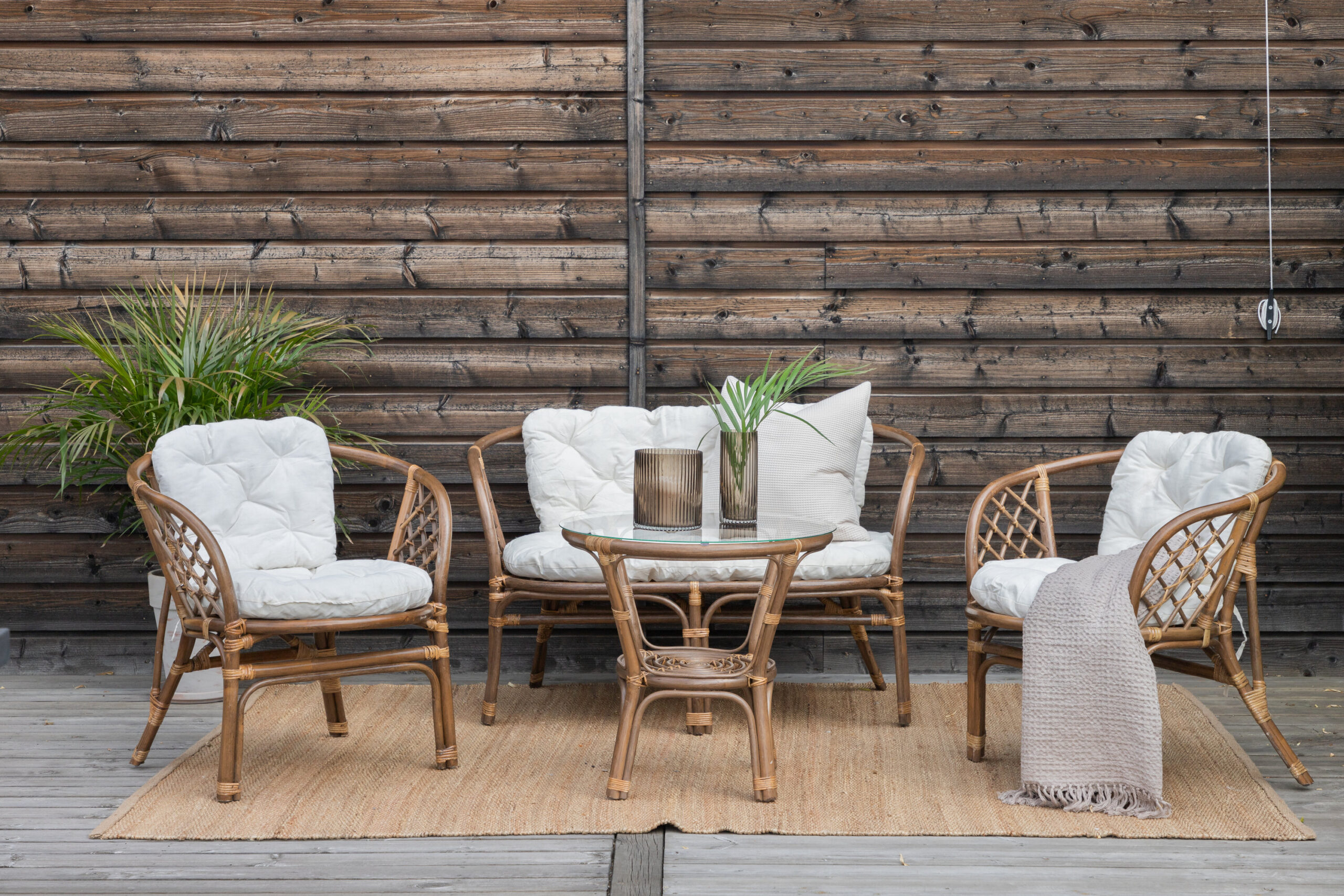 Wera Lounge set (3+2+) Rattan /Offwhite Cushion - Ersätter 1572-6011