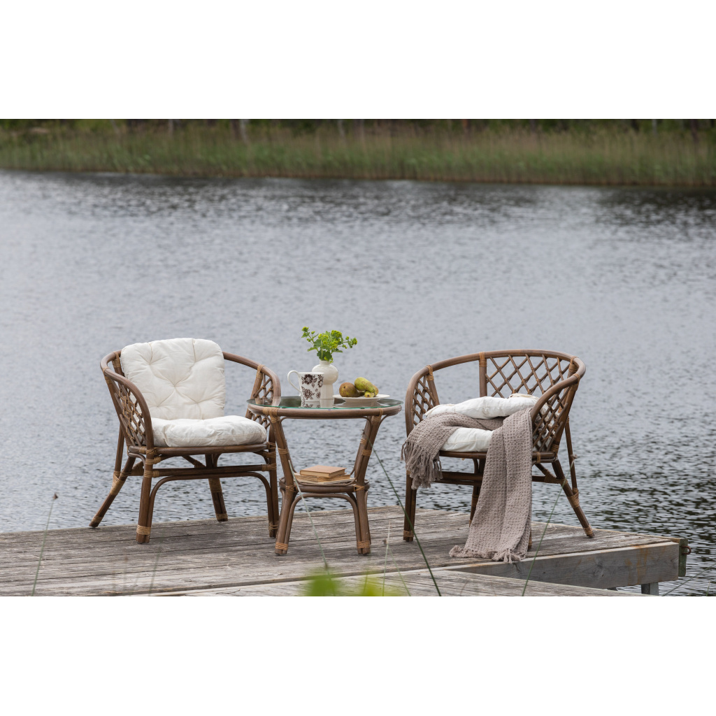 Wera Café set (2+1) Rattan / Offwhite Cushion - Ersätter 1573-6011