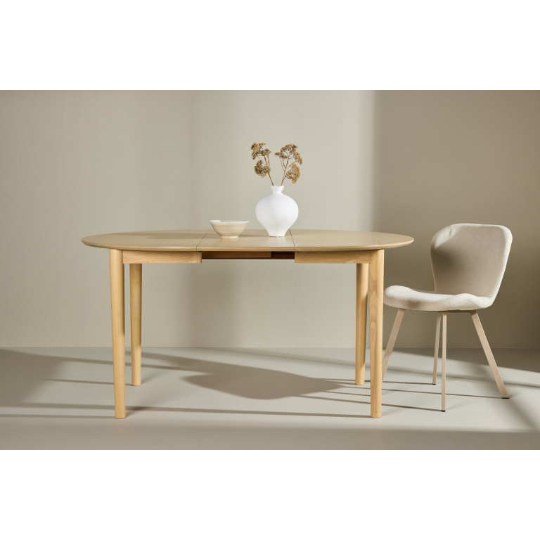 Gilda Dining Table ø110 (+40cm) - Vitwash /