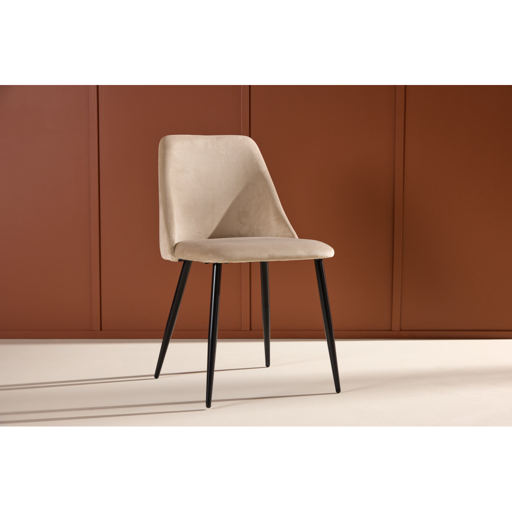 Night Dining Chair - Svart/ Beige Velvet