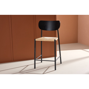 Polly Bar Chair Backrest - Svart/ Natur Rope