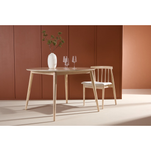 Flora Dining Table ø120 - Vitwash / Veneer