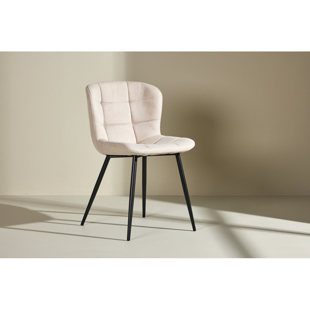 Lily Dining Chair 2-pack - Svart/ Beige