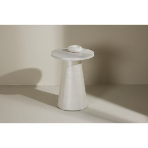 Lanzo Side Table φ35x45 cm - Glossy Vit