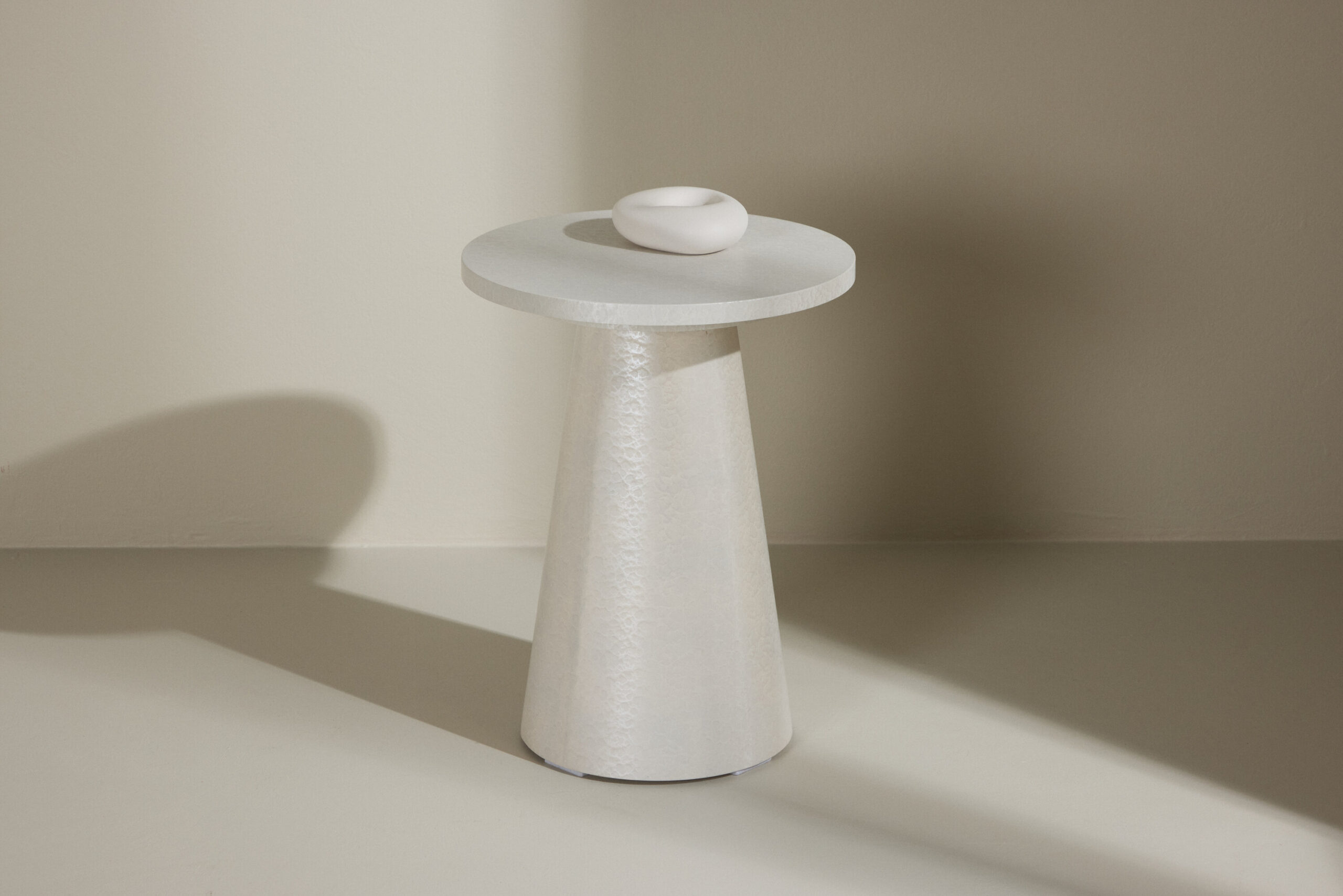 Lanzo Side Table φ35x45 cm - Glossy Vit