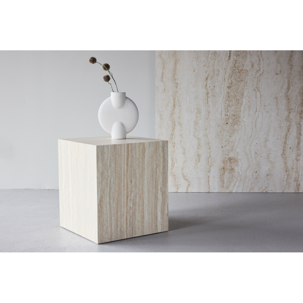 York Sofa Table 45x40x40 cm - Travertine Look