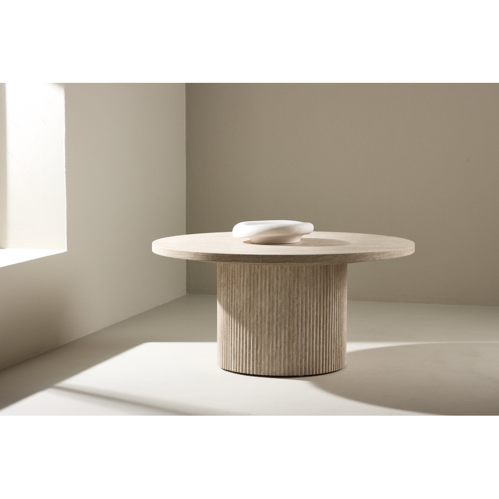 Härön Sofa Table ø80x38 cm - Travertinelook