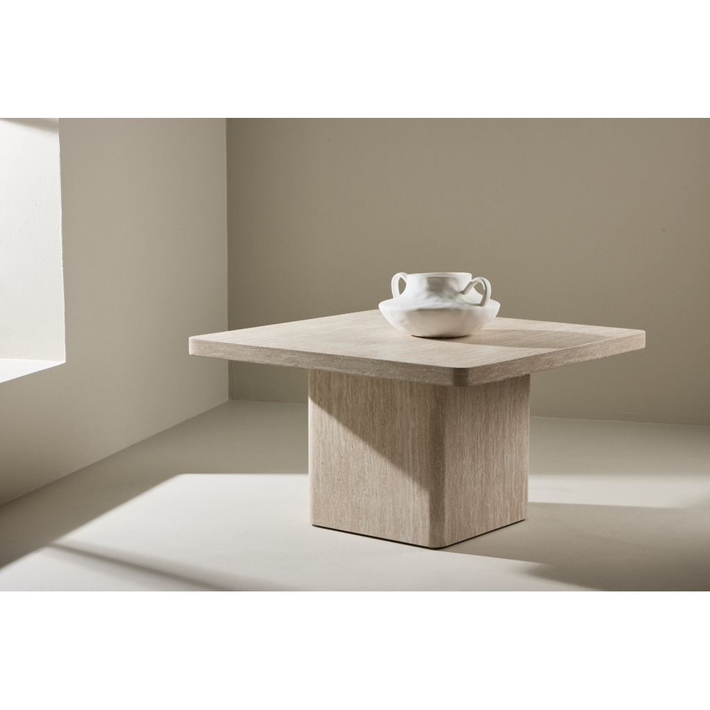 Qvart Sofa Table 80x80x46 cm - Travertinelook