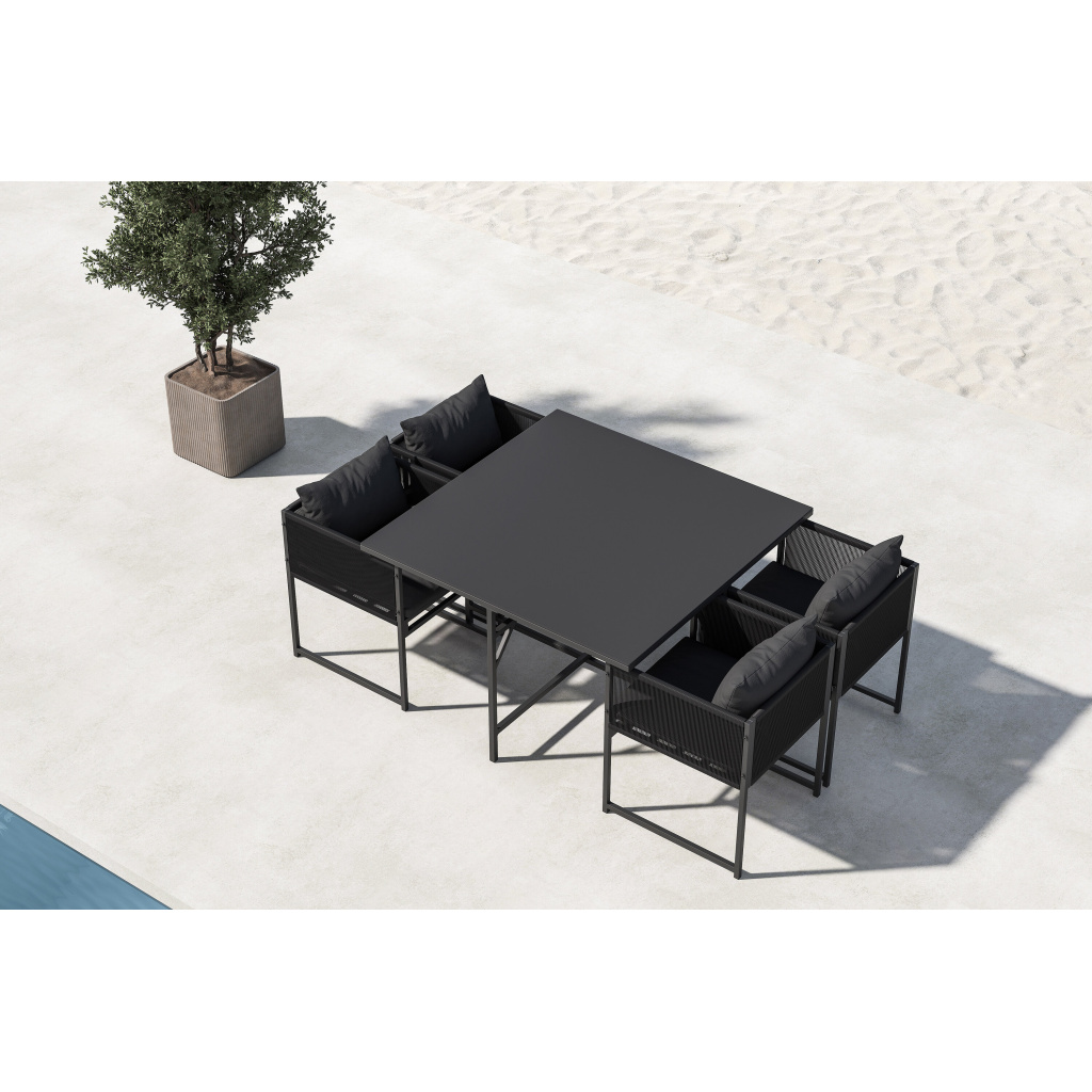 Noto Dining Set - Svart/ Svart