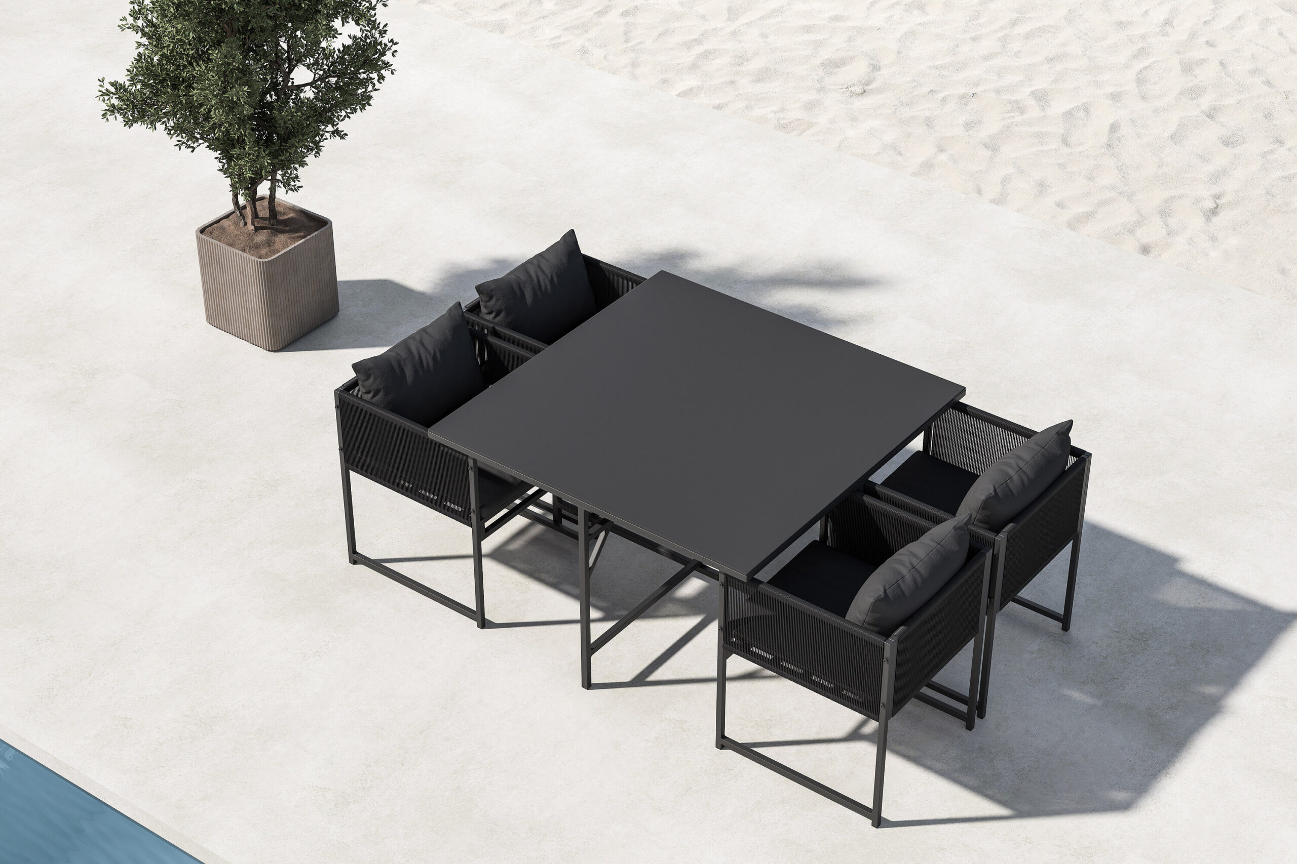 Noto Dining Set - Svart/ Svart