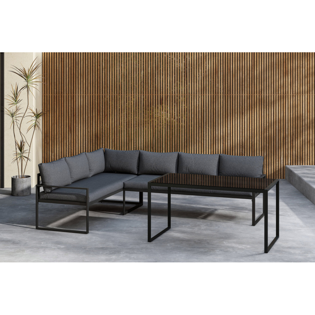 Zingaro Corner Sofa Set - Svart/ Grå
