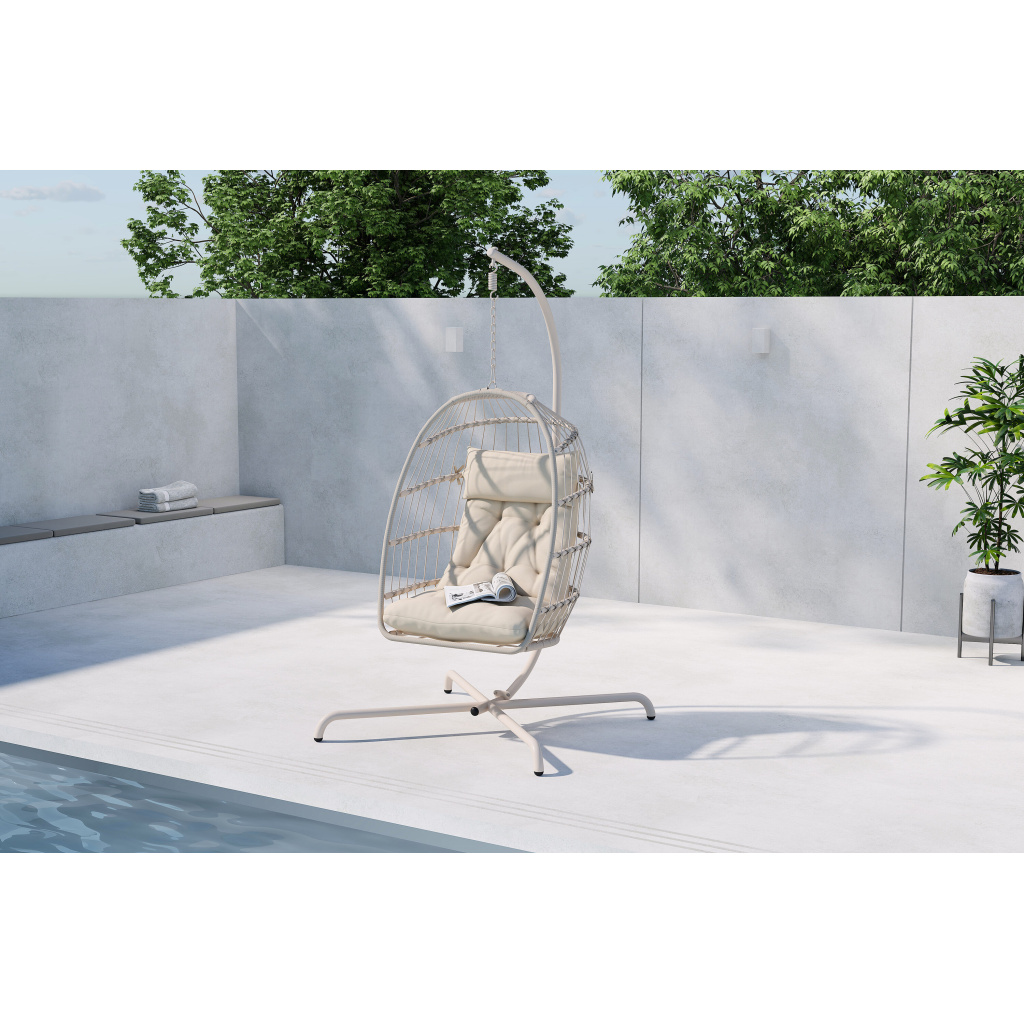 Trezza Haning Chair - Beige / Beige