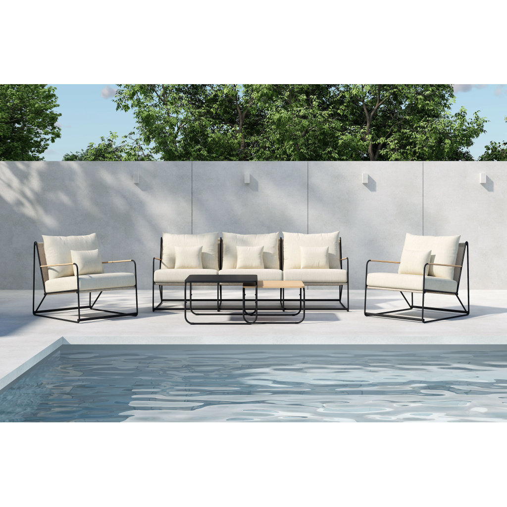 Palazzo Sofa Set - Svart/ Beige