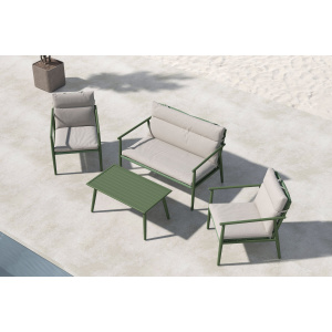 Mazzaro Sofa Set - Green / Beige