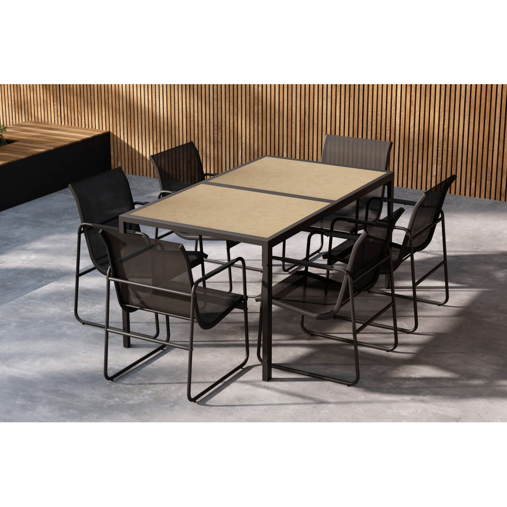 Lampedusa Dining Set - Svart/ Brun