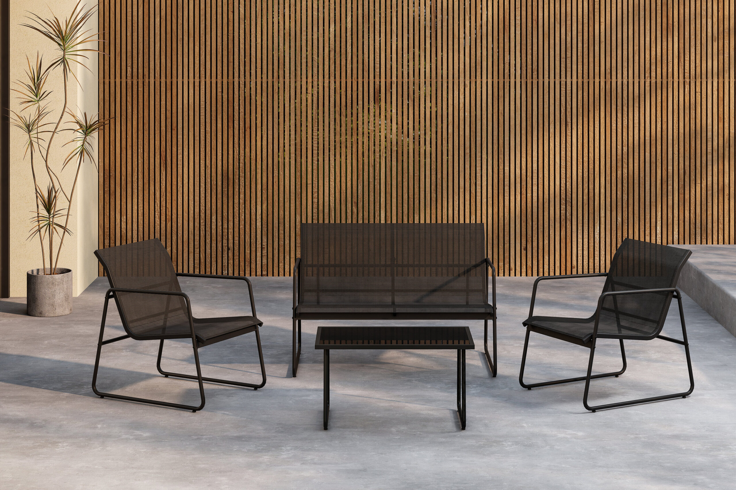 Scopello Sofa Set - Svart/ Svart