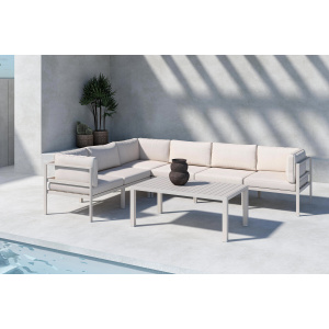 Copacabana Corner Sofa Module 3 + 3 with table - Beige / Beige