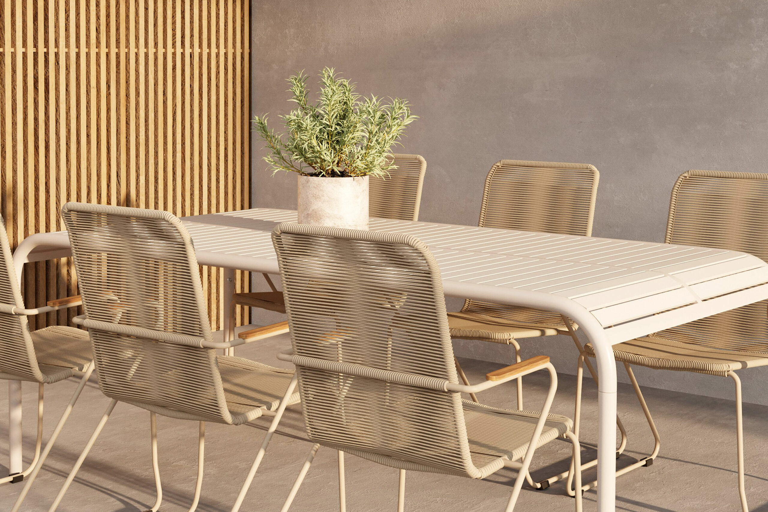 Borneo Dining Table – Beige +Bois Diningchair – Beige x 6 - Bild 3