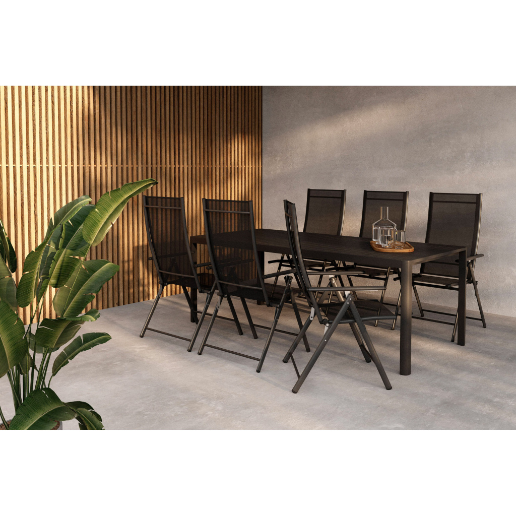 Giardini Dining Table - Svart+ Levanzo Diningchair - Svartx 6