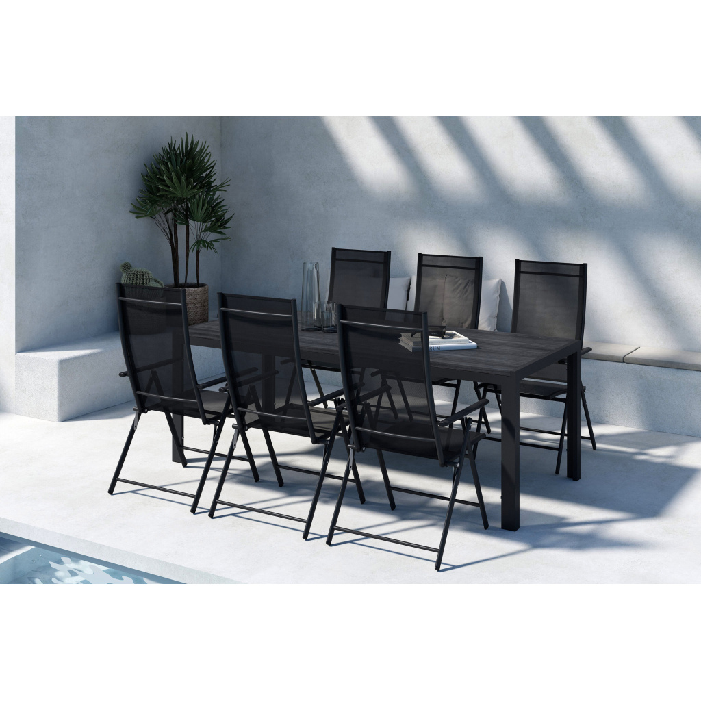Mirko Dining Table - Svart+ Levanzo Diningchair - Svartx 6