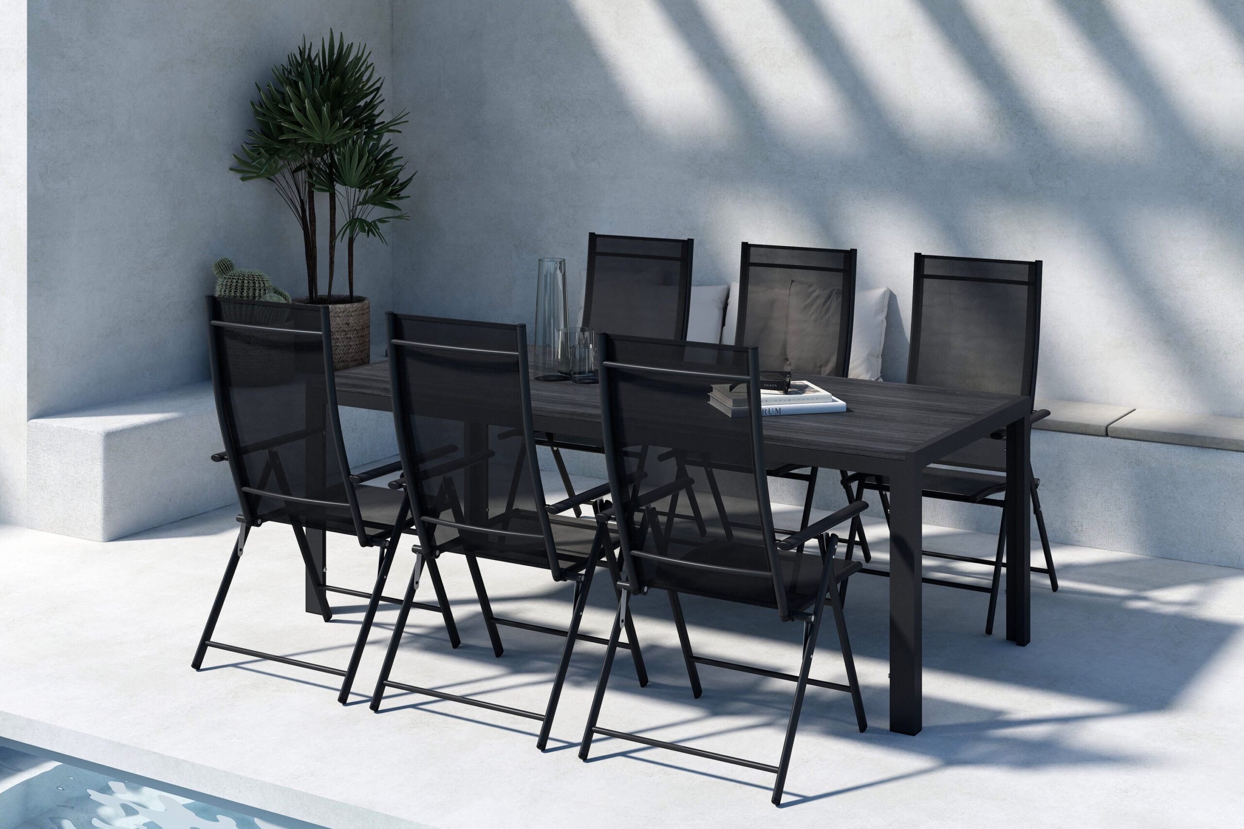 Mirko Dining Table - Svart+ Levanzo Diningchair - Svartx 6