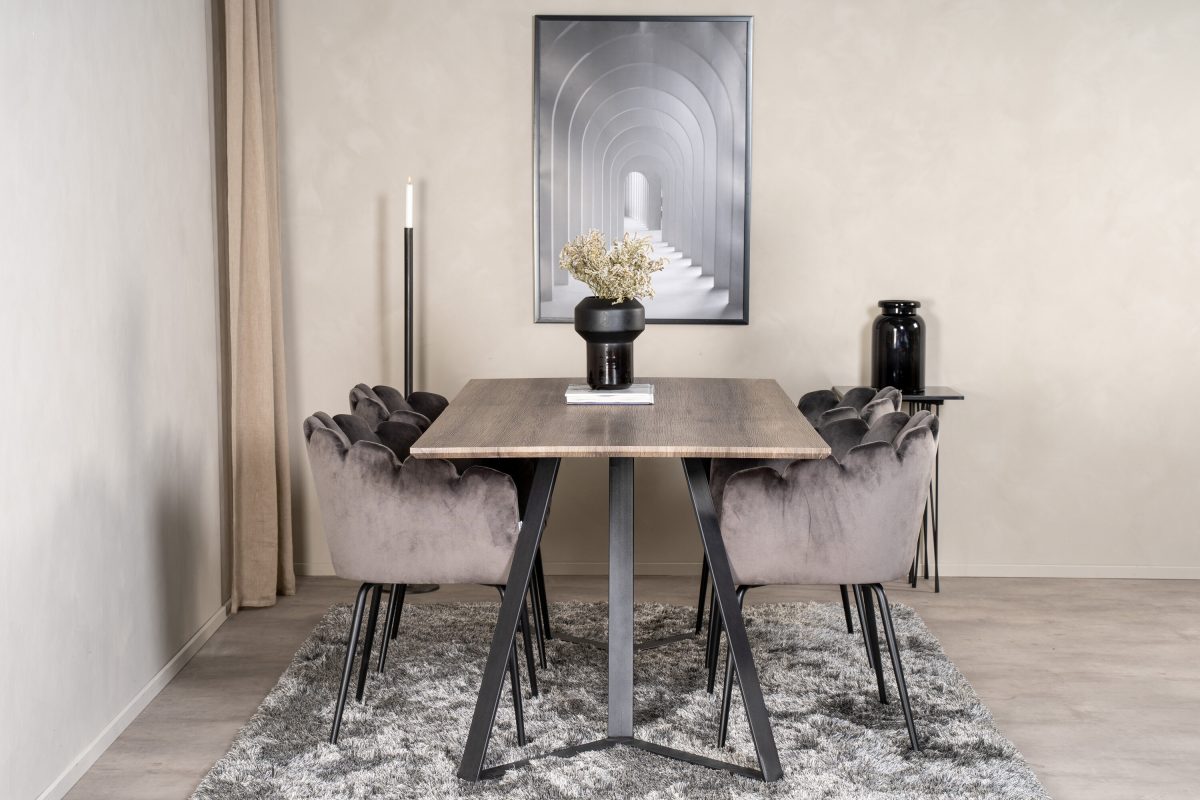 Limhamn & Marina Matstolar Grå + Matbord 90×180 - Bild 9
