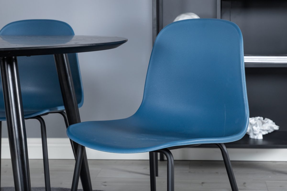 Arctic & Dipp Matstolar Blue + Runda Matbord ⌀115 Black - Bild 9