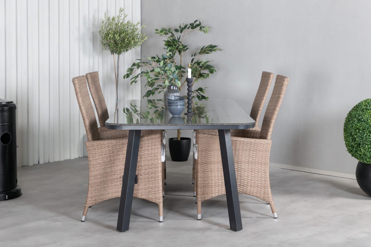 Paola & Padova Matbord 200×100 + Reclinerstolar Natur - Bild 9