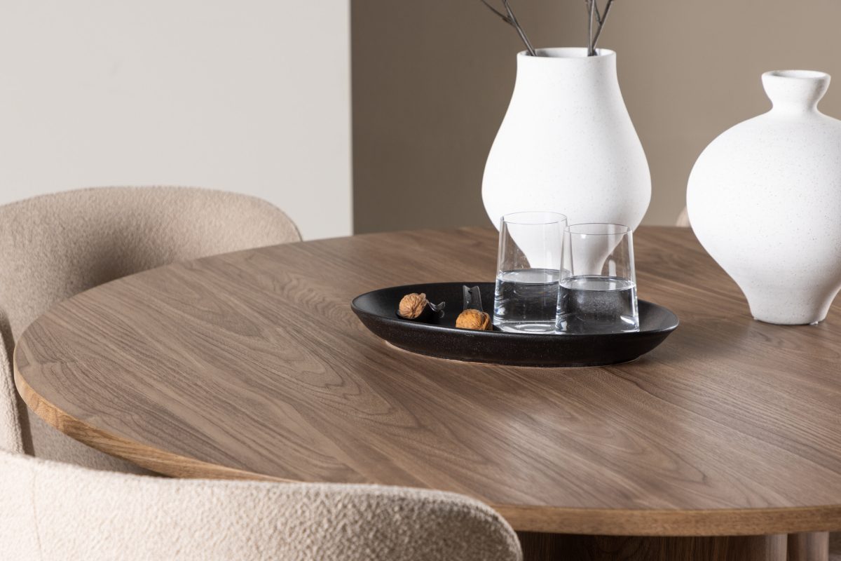 Modesto & Olivia Matstolar Beige + Runda Matbord ⌀110 Brown - Bild 9