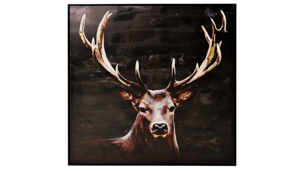 HJORTBILD m svart PS ram, 100x100