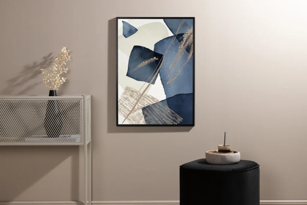 Blue Swirl Posters Beige
