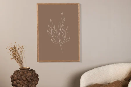 Drawed leaf Posters Brown