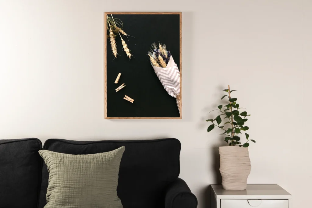 Flowers on table Posters Black