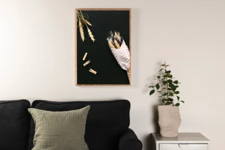 Flowers on table Posters Black