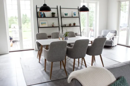 Marbella Table 160/240 - White/White, Parma Chair - White/Grey_8