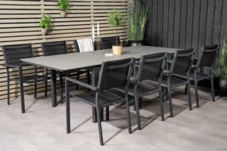 Levels & Copacabana Matbord 160x100x75 + Matstolar Svart