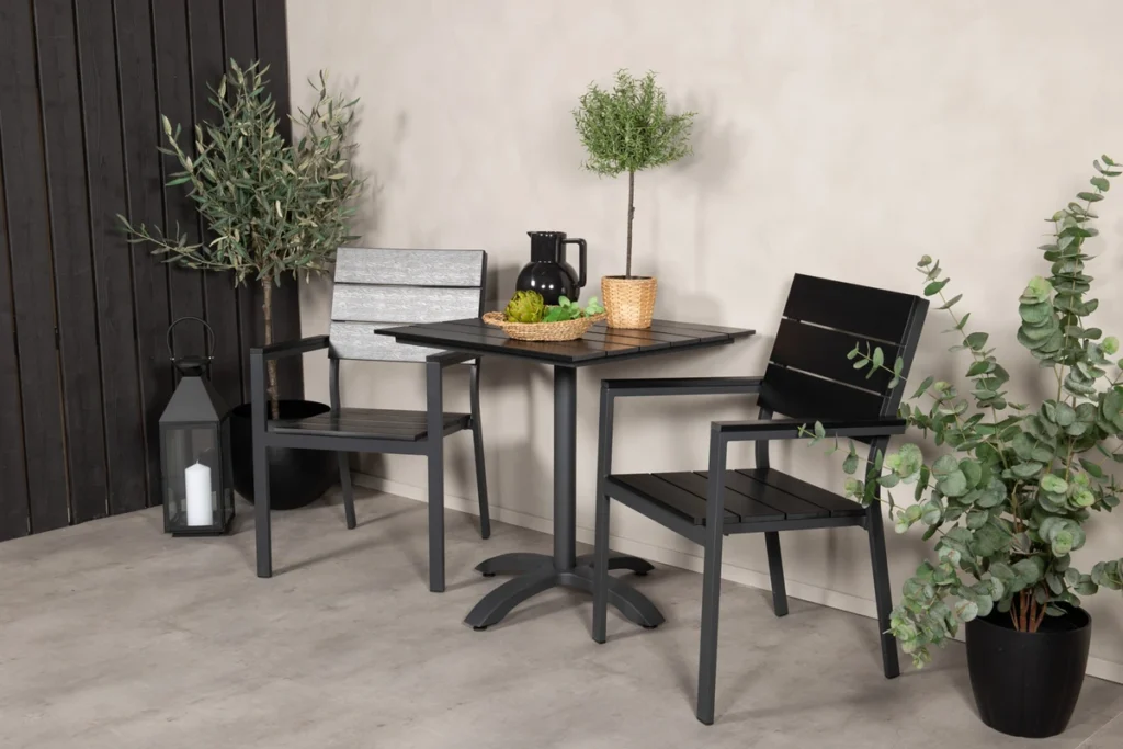 Venture Home Colorado & Levels Cafébord 70x70 + Matstolar Svart