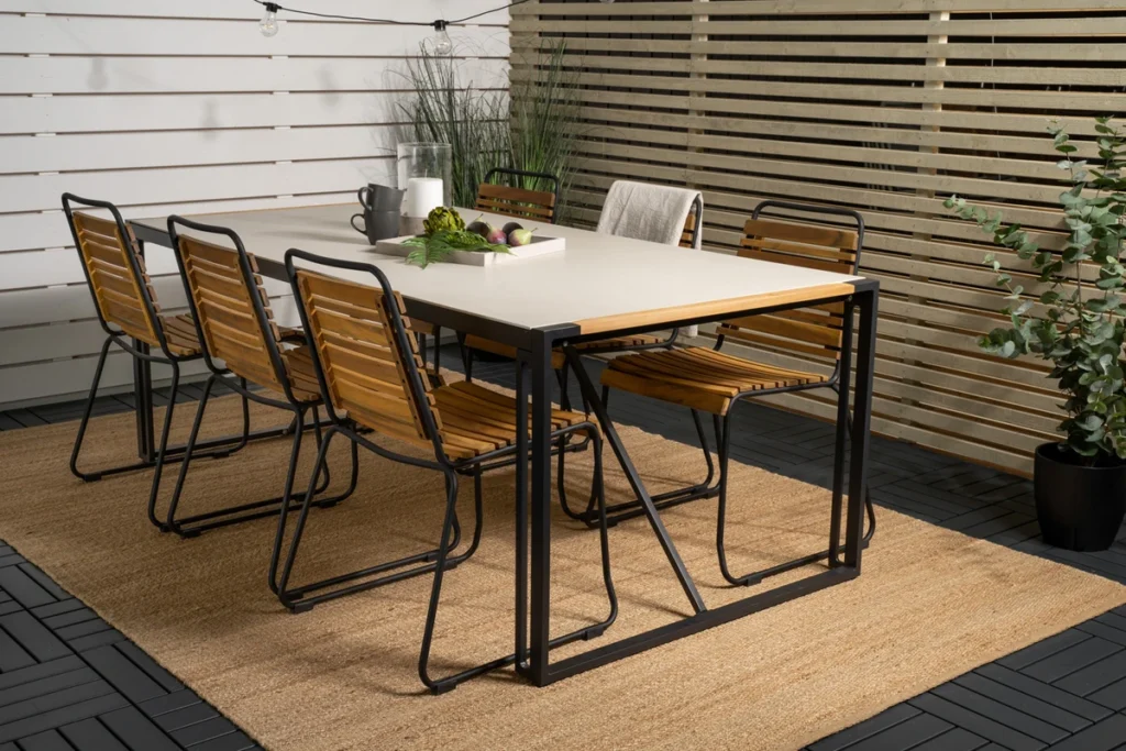 Texas & Bois Matbord 200x100 + Matstolar Natur