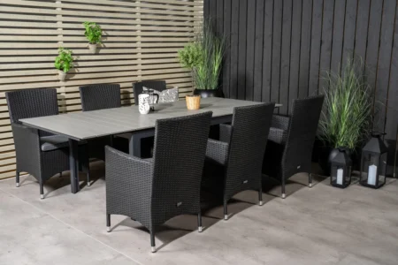 Levels & Malin Matbord 160x100x75 + Matstolar Svart