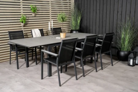 Levels & Parma Matbord 160 x 100 + Matstolar Svart