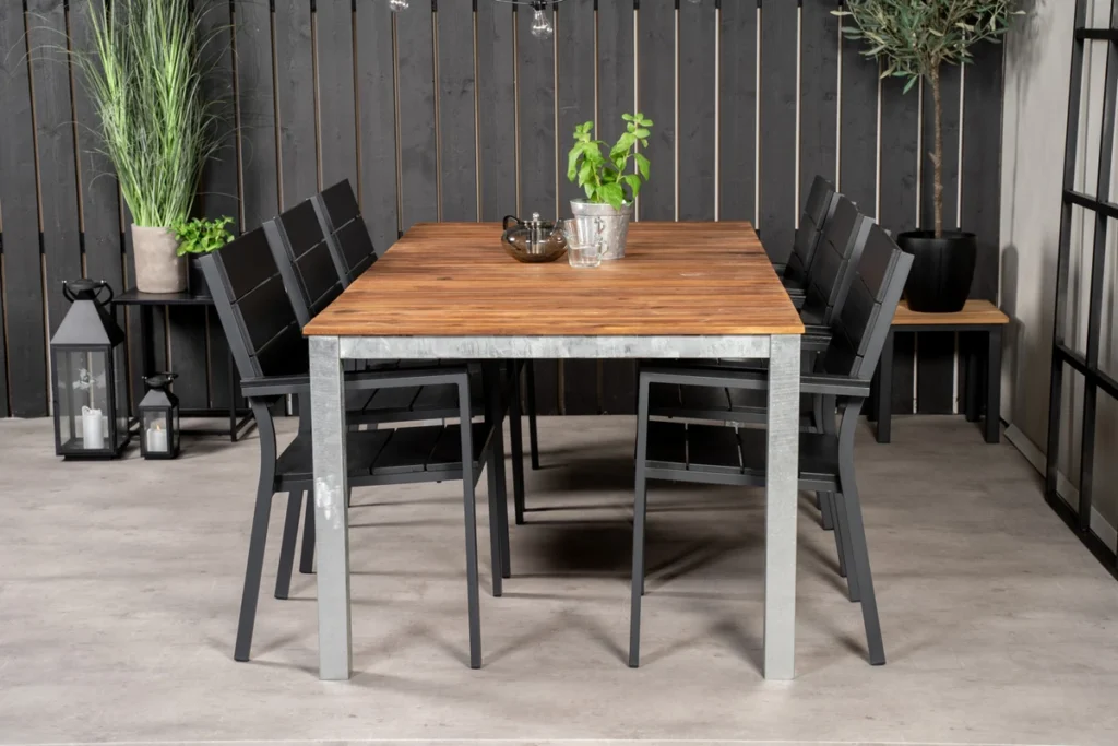 Levels & Zenia Matstolar Svart + Matbord 201 x 100