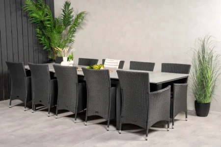 Levels & Knick Matbord 229x100x75 + Matstolar Svart