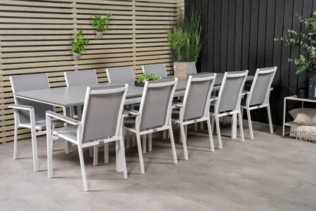 Levels & Parma Matbord 229 x 100 + Matstolar Grå