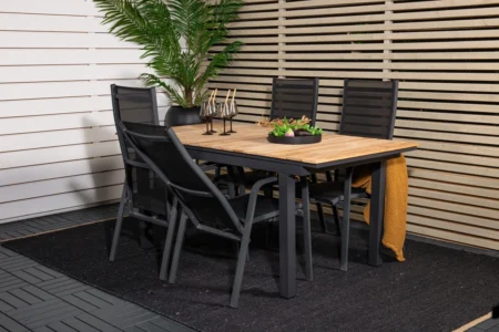 Copacabana & Mexico Reclinerstolar Svart + Matbord 90x180/240